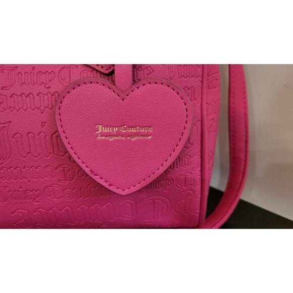 JUICY COUTURE Bag Speedy Satchel - Hot Pink & Matching Wristlet - Picture 10 of 16